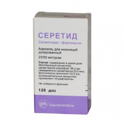 Buy Seretid aerosol for inhalation 25mkg + 50mkg / dose 120doz