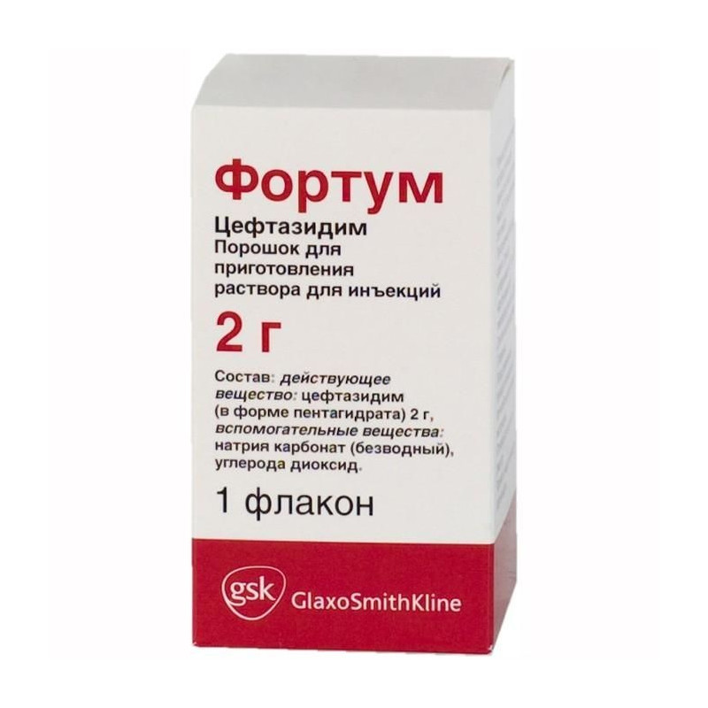 Buy Fortum powder for injection 2000mg bottle number 1