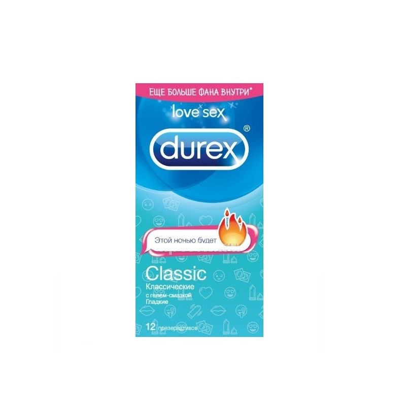 Buy Durex condoms classic smooth №12 emoji