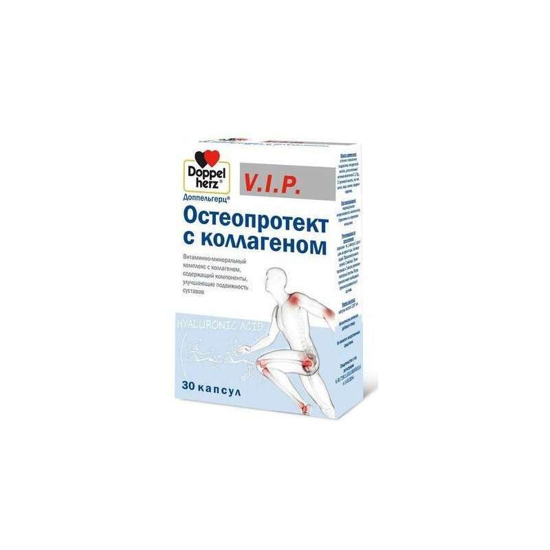 Buy Doppelgerts v.i.p osteoprotect with collagen capsule number 30
