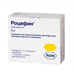 Buy Rocephin powder intramuscular 1000mg №1 + solvent 3,5ml