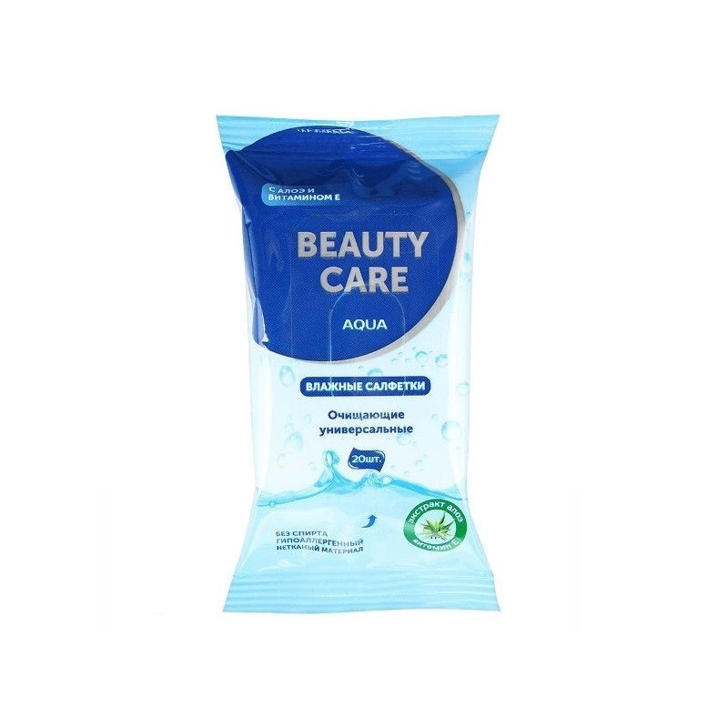 Buy Wet wipes beauty care universal №20 aloe and vitamin e