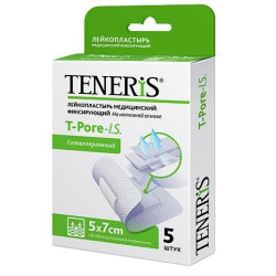 Buy Adhesive plasters teneris t-pore i.s. 5 * 7cm non-woven base number 5