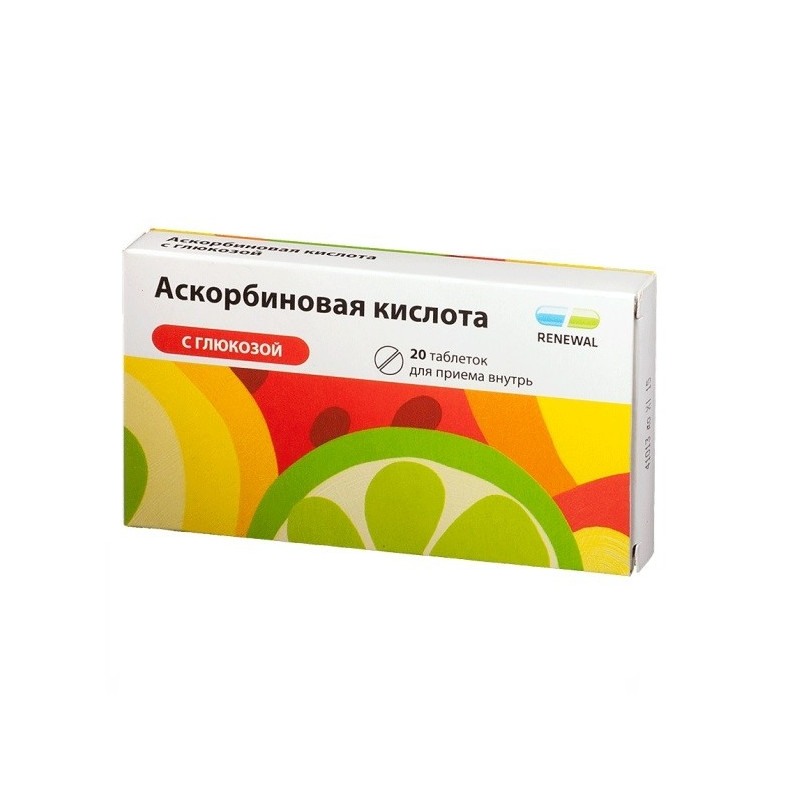 Buy Ascorbic acid with glucose tablets 100mg №20