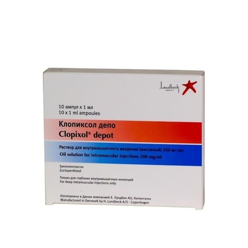 Buy Klopiksol depot oil solution for injection ampoules 200mg 1ml No. 10