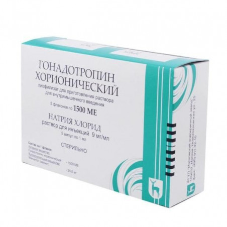 Chorionic gonadotropin 1500 units vials №5 + solvent