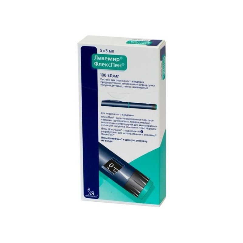 Buy Levemir flekspen subcutaneous injection 100 units / ml syringe pen 3 ml No. 5
