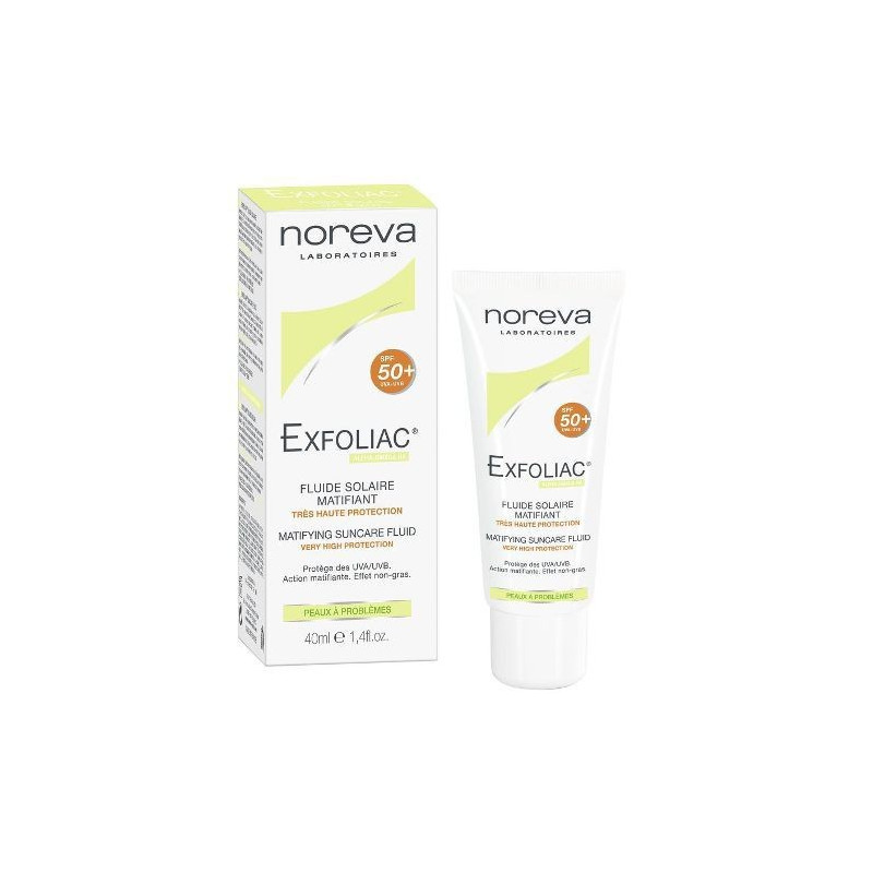 Buy Noreva (norev) exfoliac emulsion matting sunscreen spf50 + 40ml