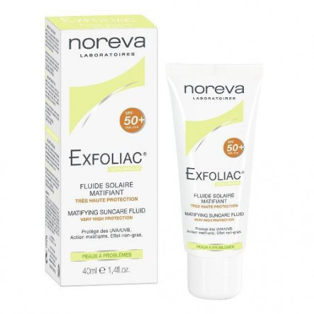 Noreva exfoliac emulsion matting sunscreen spf50 + 40ml