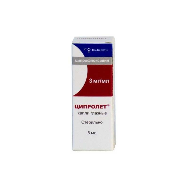 Buy Tsiprolet eye drops 3mg / ml bottle 5ml